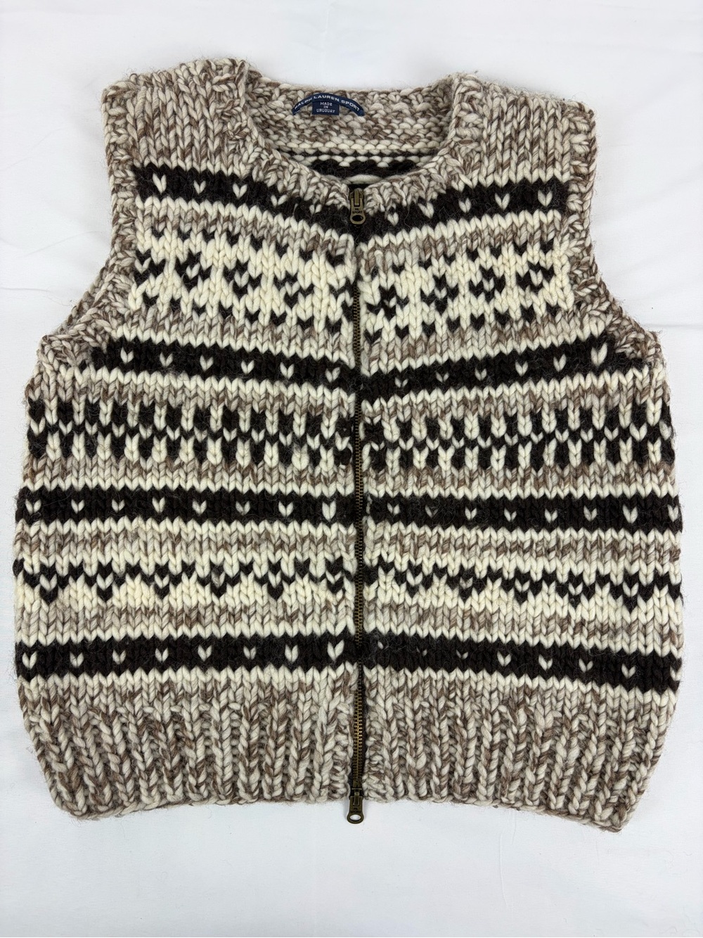 Vintage Ralph Lauren Sport Knit Wool Sweater Vest Women’s Large
